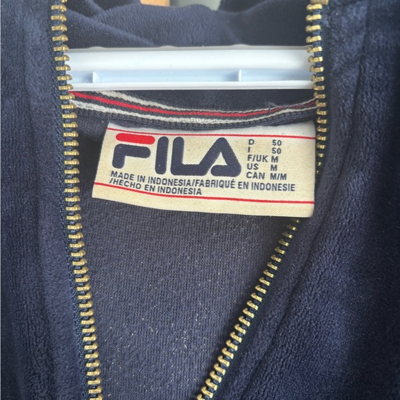 FILA Navy Velour Quarter-Zip Sweatshirt with Logo - Picture 4 of 4